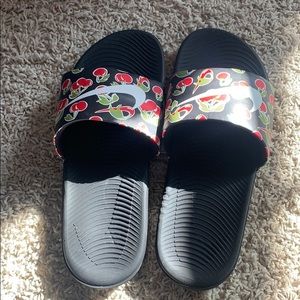 cherry nike slides